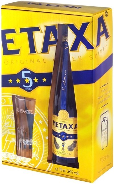 Метакса «Metaxa 5*» в подарочной упаковке + стакан